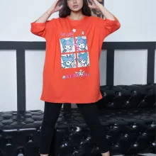 تیشرت زنانه لانگ مدل TL22137