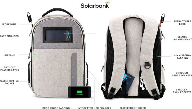Lifepack Solar Powered & Anti-Theft Backpack