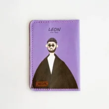 کاور پاسپورت و شناسنامه فانتزی چرم نئون مدل PC112 طرح لئون