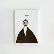 کاور پاسپورت و شناسنامه فانتزی چرم نئون مدل PC112 طرح لئون