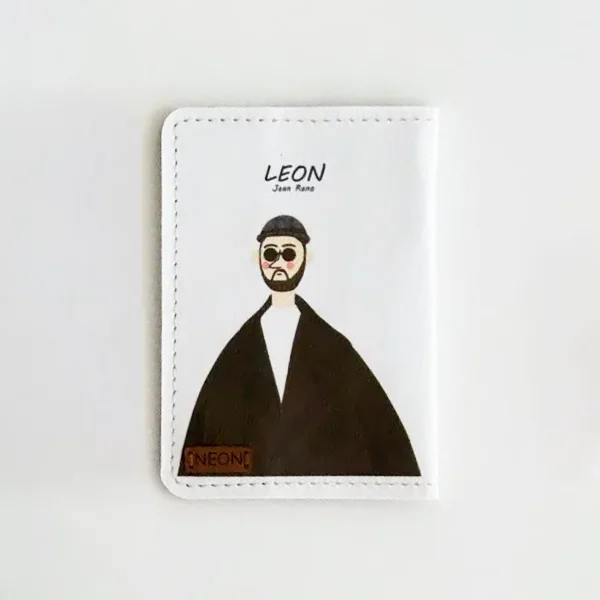 کاور پاسپورت و شناسنامه فانتزی چرم نئون مدل PC112 طرح لئون