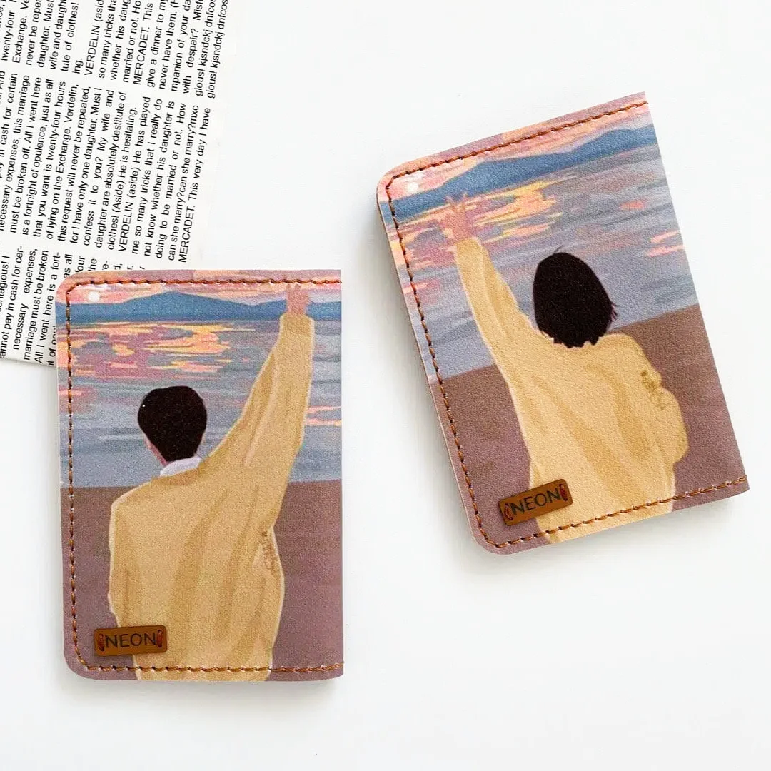 کاور پاسپورت و شناسنامه فانتزی دو نفره چرم نئون مدل PC210