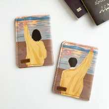 کاور پاسپورت و شناسنامه فانتزی دو نفره چرم نئون مدل PC210