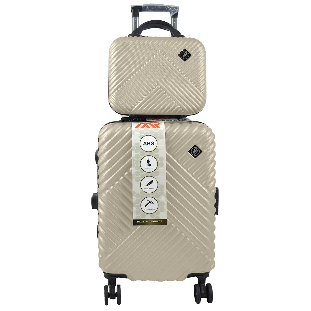 چمدان MR مدل MR-40350-PK سایز کوچک به همراه چمدان لوازم آرایشی