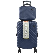 چمدان MR مدل MR-40350-PK سایز کوچک به همراه چمدان لوازم آرایشی