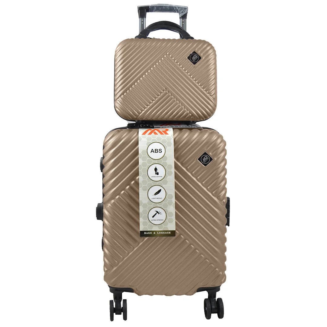چمدان MR مدل MR-40350-PK سایز کوچک به همراه چمدان لوازم آرایشی