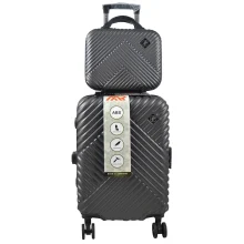 چمدان MR مدل MR-40350-PK سایز کوچک به همراه چمدان لوازم آرایشی