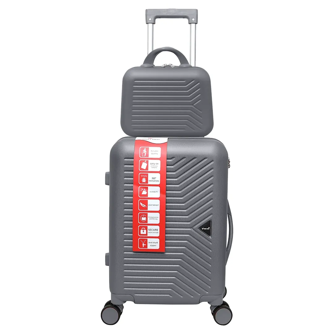 چمدان Three Birds مدل TB40362-SX سایز کوچک به همراه چمدان لوازم آرایشی