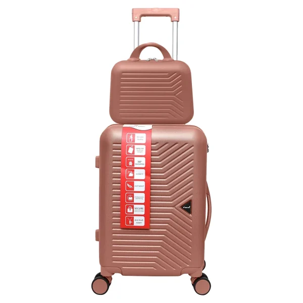 چمدان Three Birds مدل TB40362-SX سایز کوچک به همراه چمدان لوازم آرایشی
