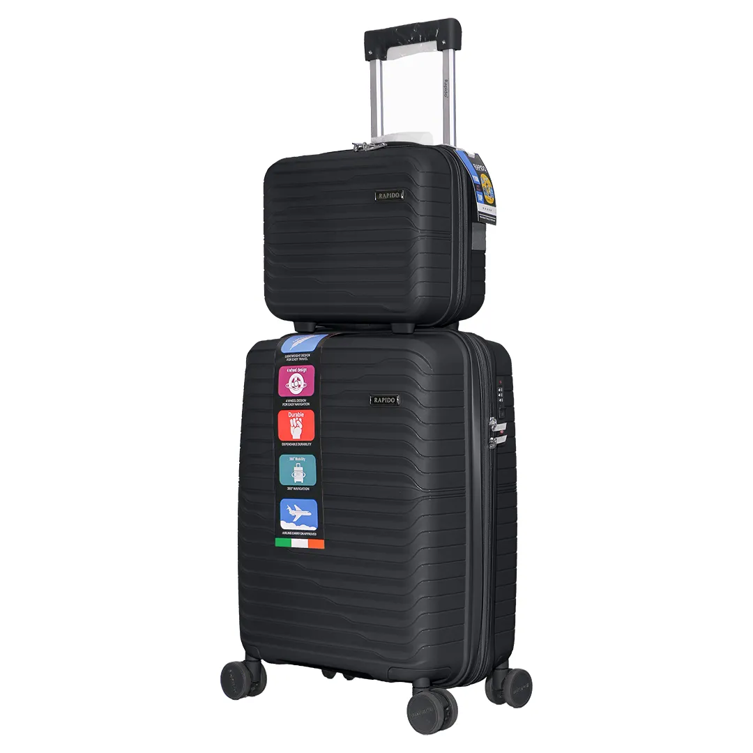 چمدان Rapido مدل R-40371-SX سایز کوچک به همراه چمدان لوازم آرایشی