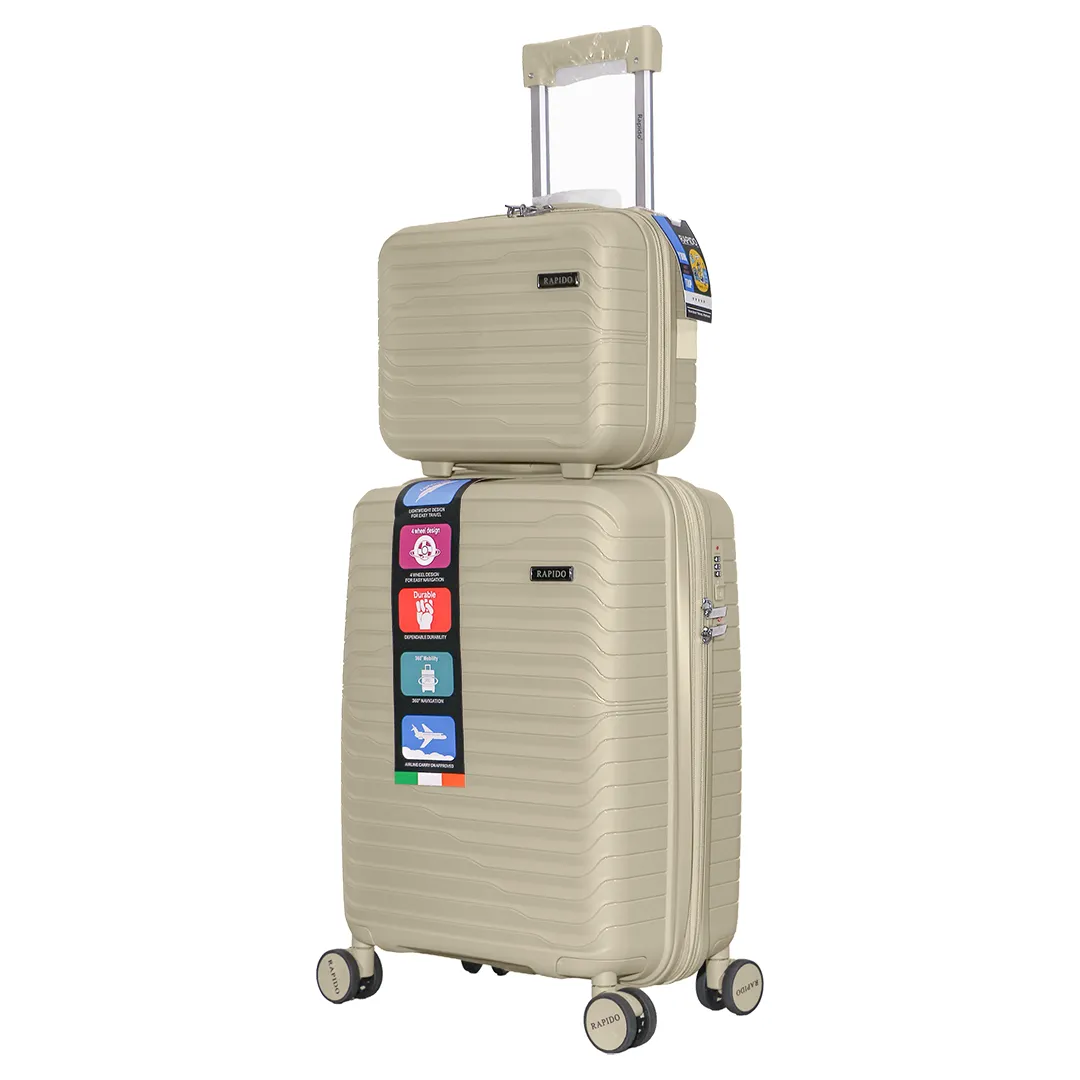 چمدان Rapido مدل R-40371-SX سایز کوچک به همراه چمدان لوازم آرایشی