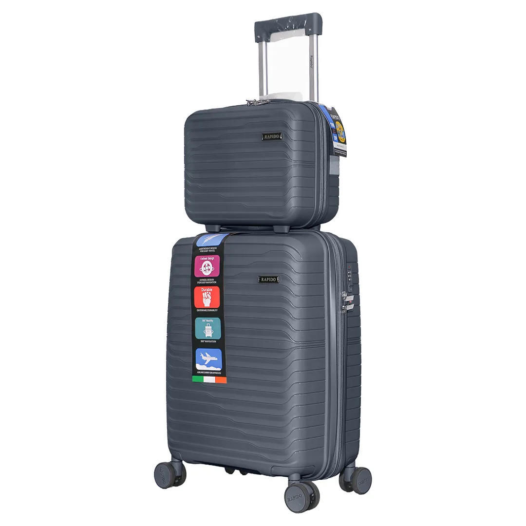چمدان Rapido مدل R-40371-SX سایز کوچک به همراه چمدان لوازم آرایشی