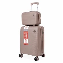 چمدان Monza مدل M-077-PP-SX سایز کوچک به همراه چمدان لوازم آرایشی