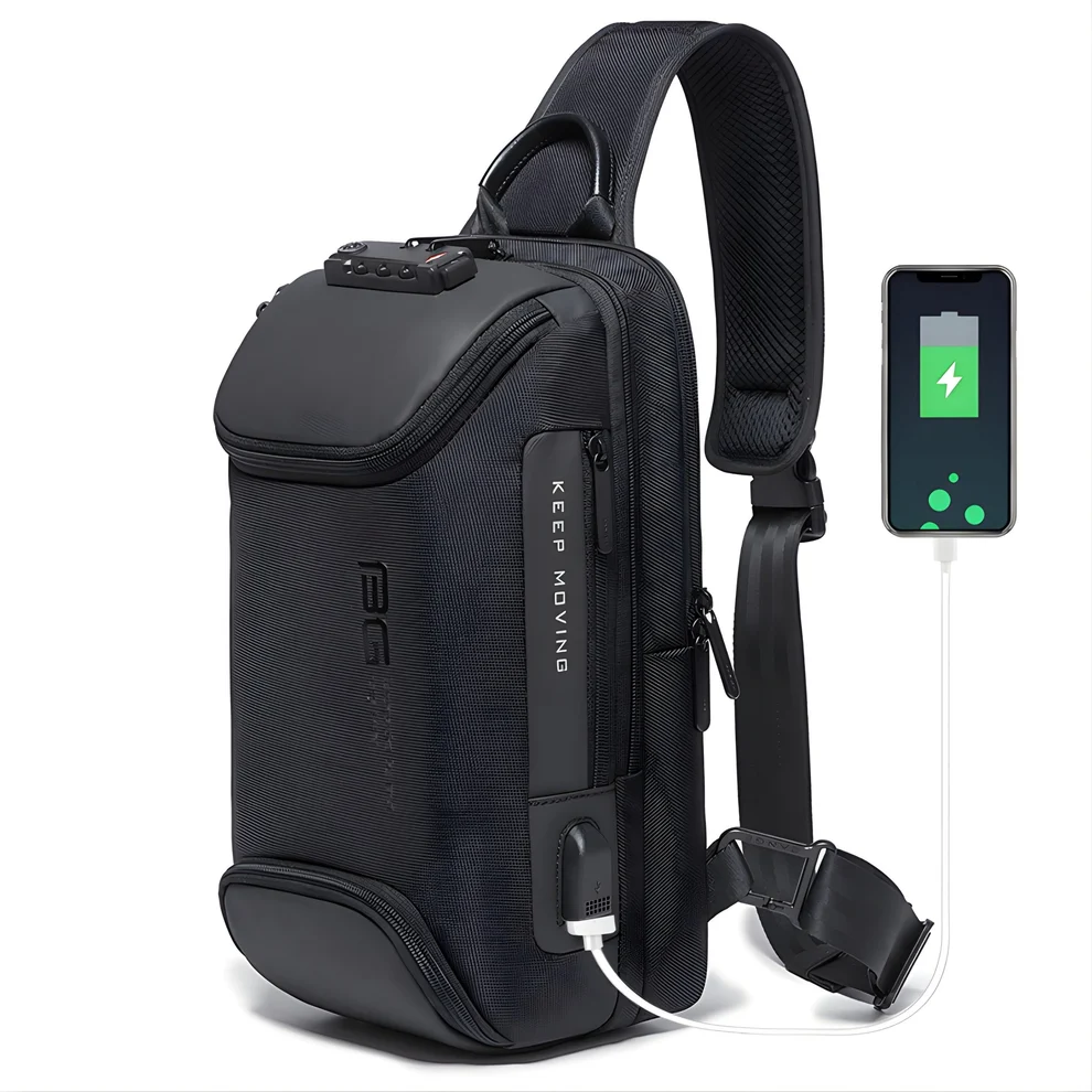 کیف دوشی کراس بادی اصل BG-7082 رمز دار با پورت USB