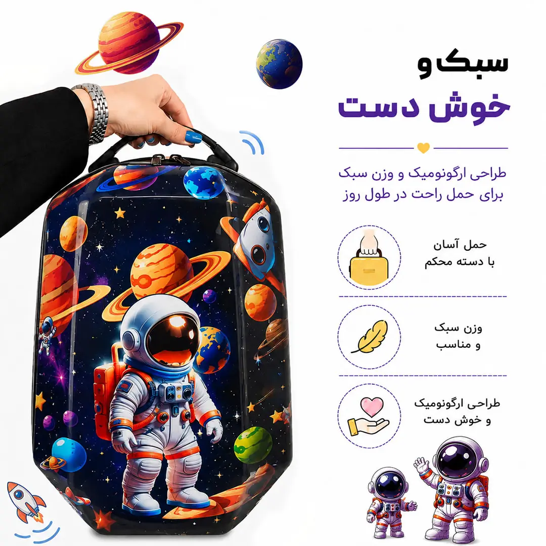 کوله پشتی مدرسه مدل MS1050 طرح فضانورد