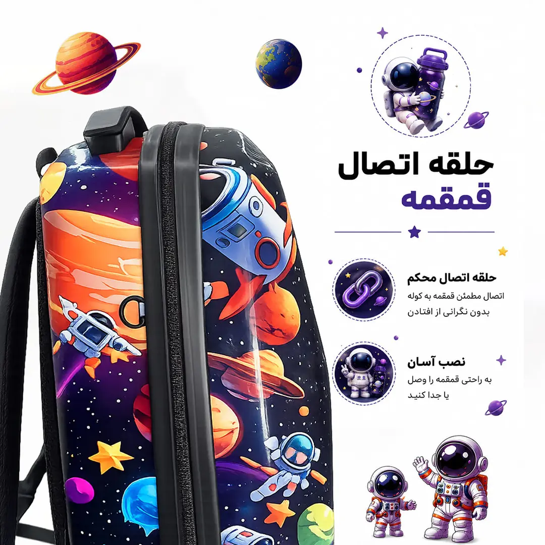 کوله پشتی مدرسه مدل MS1050 طرح فضانورد