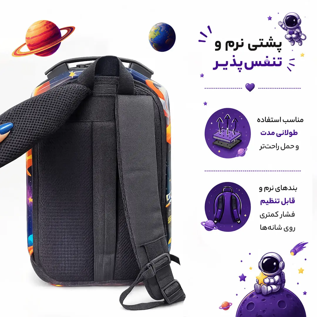 کوله پشتی مدرسه مدل MS1050 طرح فضانورد