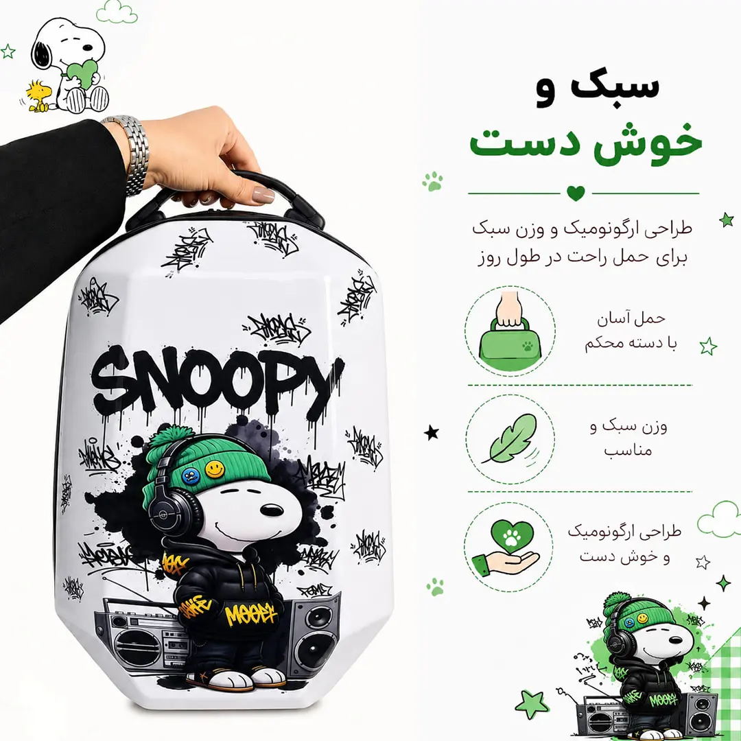 کوله پشتی مدرسه مدل MS1050 طرح اسنوپی