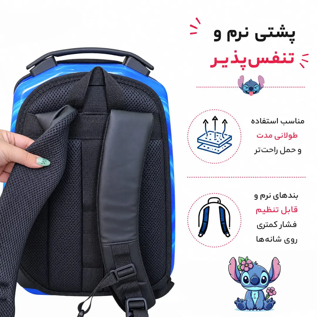 کوله پشتی مدرسه مدل MS1050 طرح استیج آبی