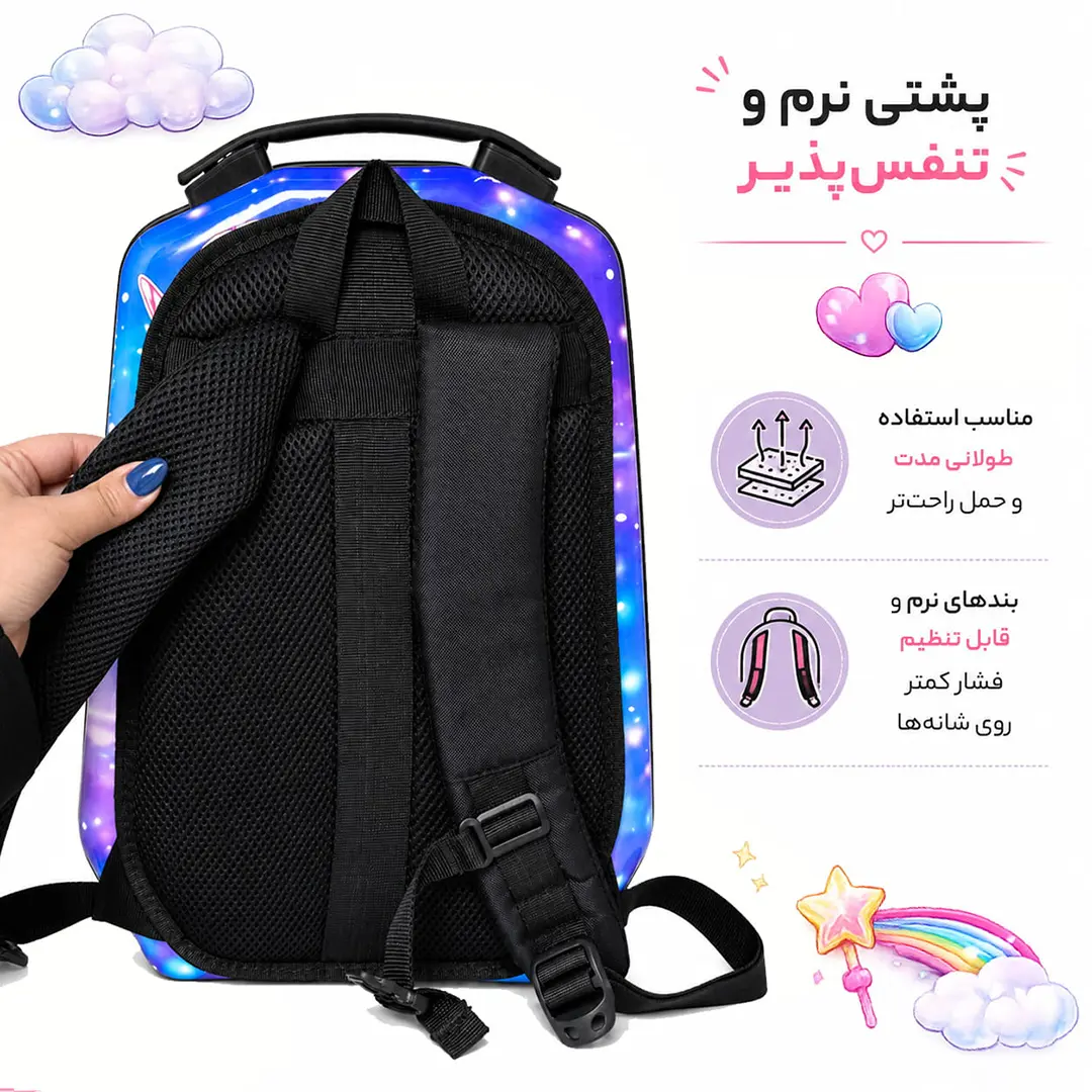 کوله پشتی مدرسه مدل MS1050 طرح تک‌شاخ