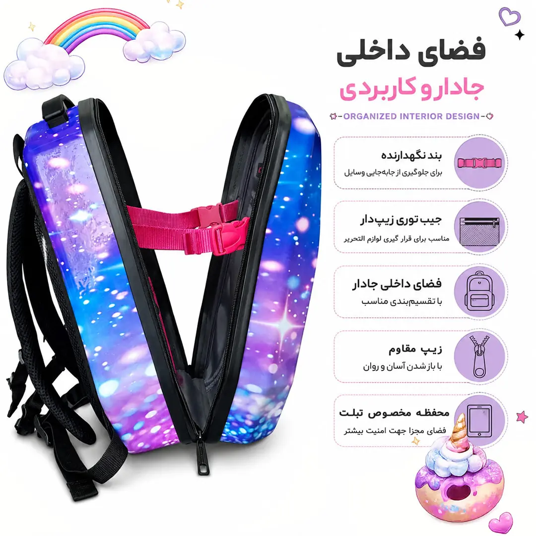 کوله پشتی مدرسه مدل MS1050 طرح تک‌شاخ