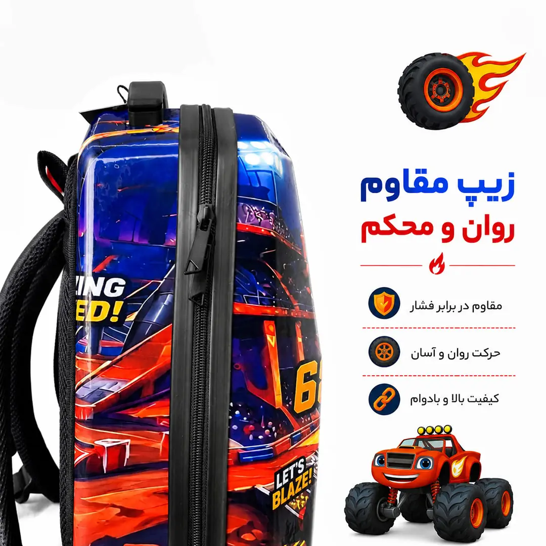 کوله پشتی مدرسه مدل MS1050 طرح ماشین ها