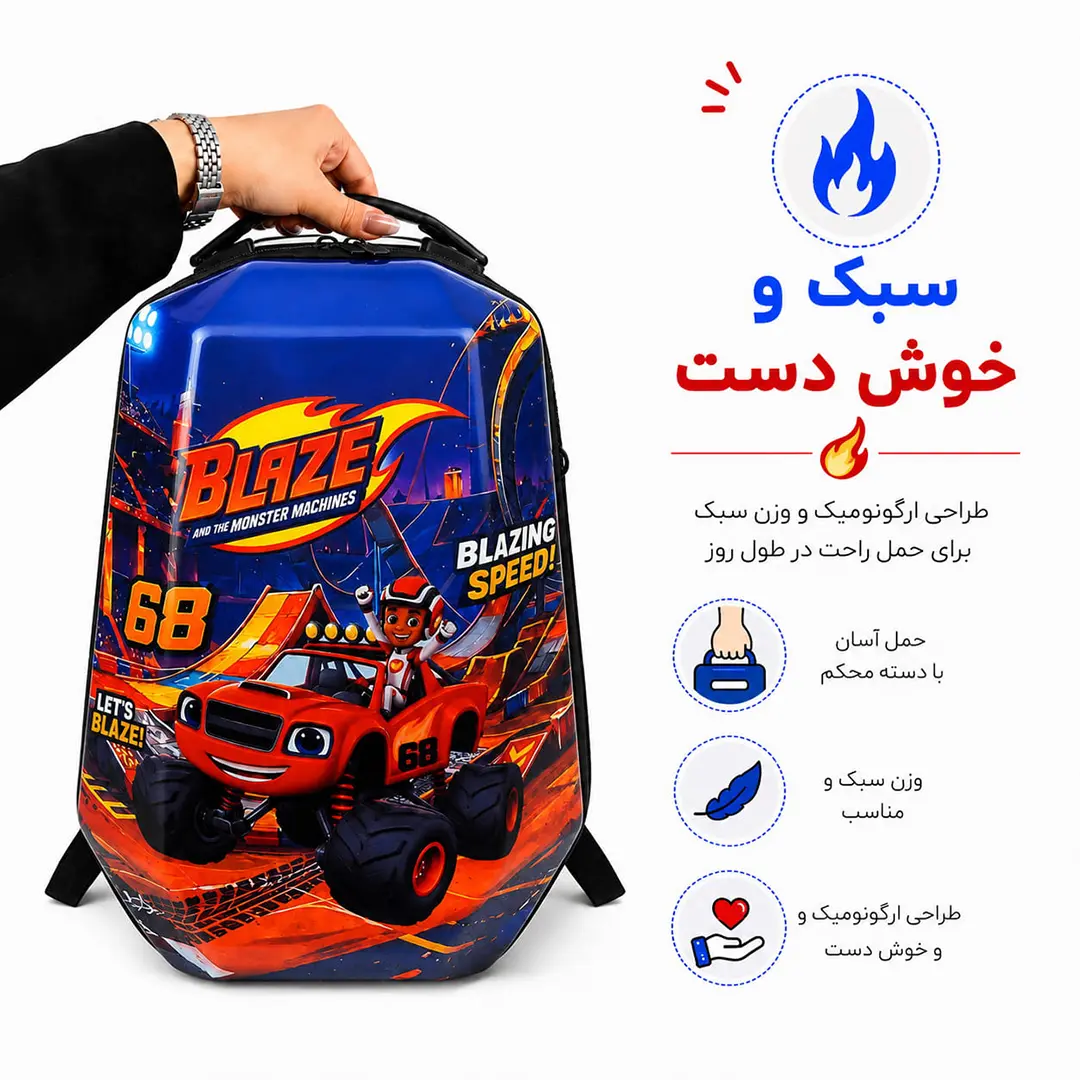 کوله پشتی مدرسه مدل MS1050 طرح ماشین ها