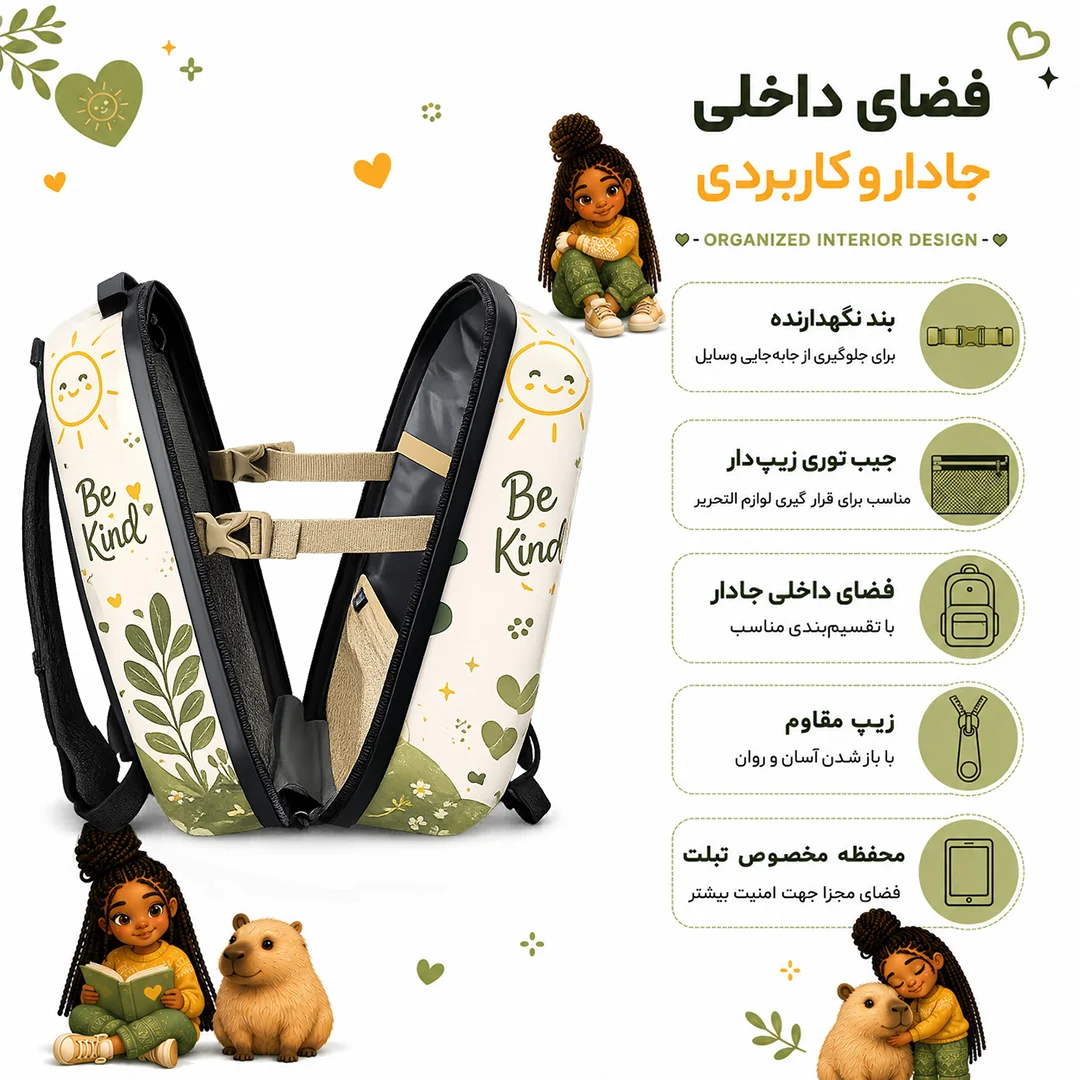 کوله پشتی مدرسه مدل MS1050 طرح دختر