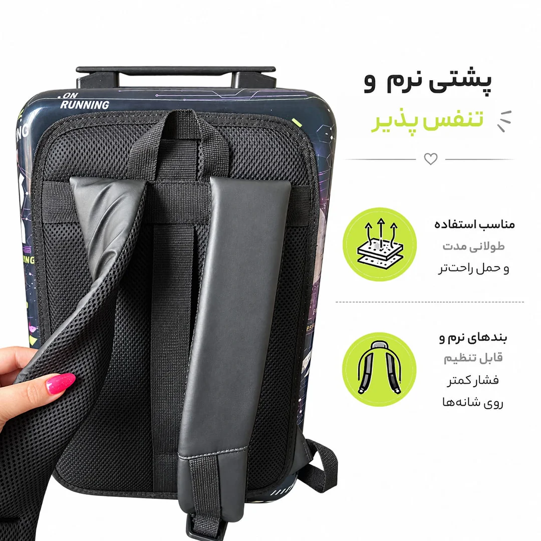 کوله پشتی مدرسه مدل MS1090 طرح ON RUNNING