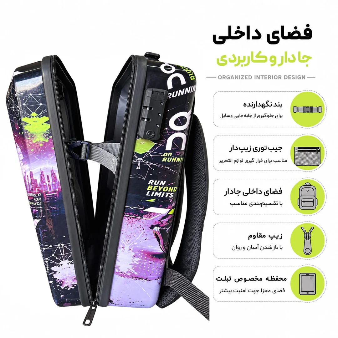 کوله پشتی مدرسه مدل MS1090 طرح ON RUNNING