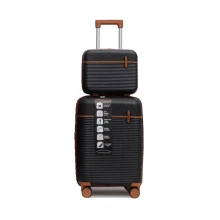 چمدان Monza مدل M-095-PP-SX سایز کوچک به همراه چمدان لوازم آرایشی