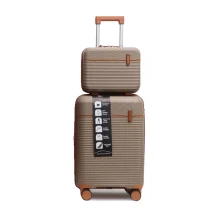 چمدان Monza مدل M-095-PP-SX سایز کوچک به همراه چمدان لوازم آرایشی