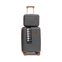 چمدان Monza مدل M-095-PP-SX سایز کوچک به همراه چمدان لوازم آرایشی