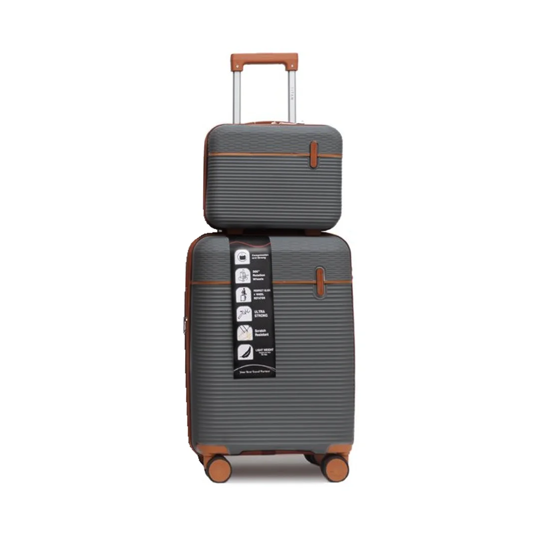 چمدان Monza مدل M-095-PP-SX سایز کوچک به همراه چمدان لوازم آرایشی